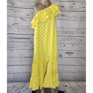 Lisa Marie Fernandez x Target Yellow Polka Dot Linen/Rayon Dress Medium
